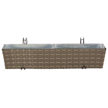 Balkon 2 stk. Grau 80 x 17 x 17 cm Metall