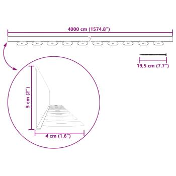 Rasenkanten Grün 4000 x 4 x 5 cm Kunststoff