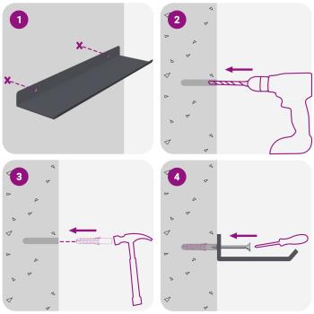 Wandregal mit Regal 3 pcs Anthrazit 40 x 9 x 2,5 cm