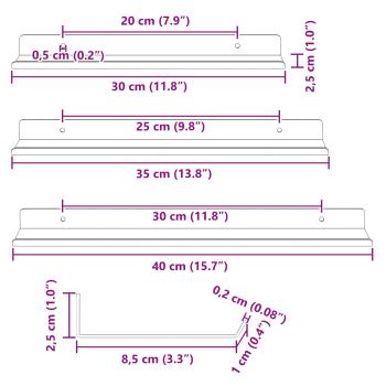 Wandregal mit Regal 3 pcs Olive Grün 40 x 9 x 2,5 cm