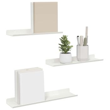 Wandregal mit Regal Wandmontiert 3 pcs Weiß 40 x 9 x 2,5 cm
