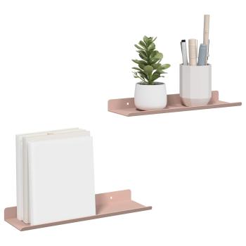 Wandregal mit Regal Wandmontiert 2 pcs Rosa 30 x 9 x 2,5 cm