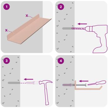 Wandregal mit Regal Wandmontiert 4 pcs Rosa 30 x 9 x 2,5 cm