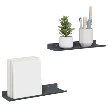 Wandregal mit Regal 2 pcs Anthrazit 30 x 9 x 2,5 cm