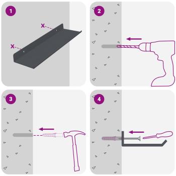 Wandregal mit Regal 4 pcs Anthrazit 30 x 9 x 2,5 cm