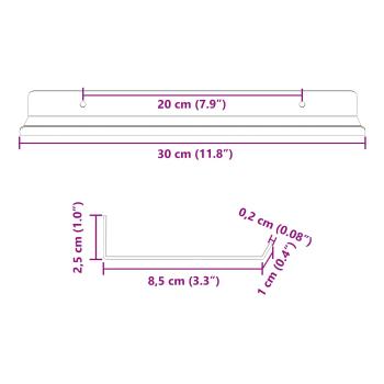 Wandregal mit Regal 4 pcs Olive Grün 30 x 9 x 2,5 cm