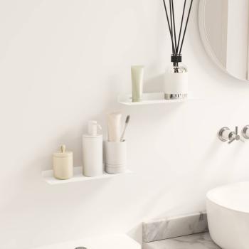 Wandregal mit Regal Wandmontiert 2 pcs Weiß 30 x 9 x 2,5 cm