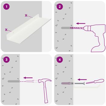 Wandregal mit Regal Wandmontiert 2 pcs Weiß 30 x 9 x 2,5 cm