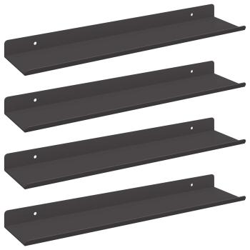 ARDEBO.de - Wandregal mit Regal Wandmontiert 4 pcs Schwarz 40 x 9 x 2,5 cm