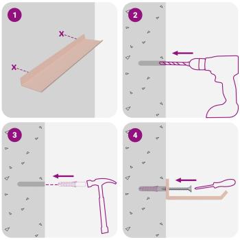 Wandregal mit Regal Wandmontiert 4 pcs Rosa 40 x 9 x 2,5 cm