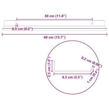 Wandregal mit Regal 4 pcs Anthrazit 40 x 9 x 2,5 cm