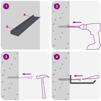 Wandregal mit Regal 4 pcs Anthrazit 40 x 9 x 2,5 cm