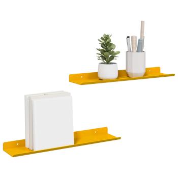 ARDEBO.de - Wandregal mit Regal Wandmontiert 2 pcs Senfgelb 40 x 9 x 2,5 cm