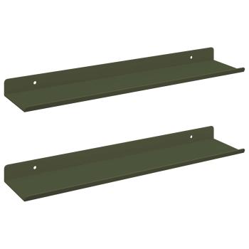 Wandregal mit Regal 2 pcs Olive Grün 40 x 9 x 2,5 cm