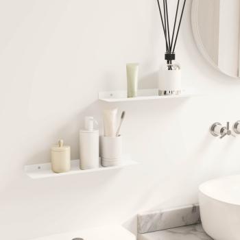 Wandregal mit Regal Wandmontiert 2 pcs Weiß 40 x 9 x 2,5 cm