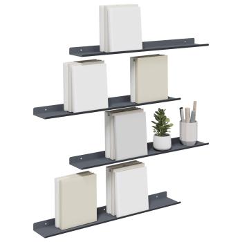 Wandregal mit Regal 4 pcs Anthrazit 60 x 9 x 2,5 cm
