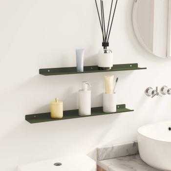 Wandregal mit Regal 2 pcs Olive Grün 60 x 9 x 2,5 cm