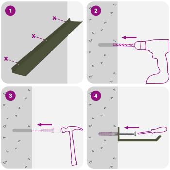 Wandregal mit Regal 4 pcs Olive Grün 60 x 9 x 2,5 cm
