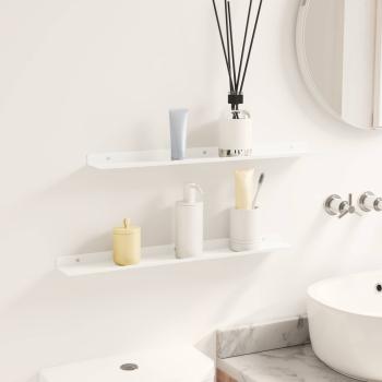 Wandregal mit Regal Wandmontiert 2 pcs Weiß 60 x 9 x 2,5 cm