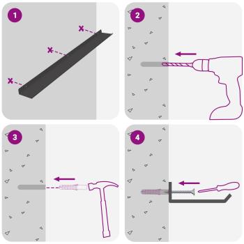 Wandregal mit Regal Wandmontiert 2 pcs Schwarz 80 x 9 x 2,5 cm