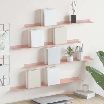 ARDEBO.de - Wandregal mit Regal Wandmontiert 4 pcs Rosa 80 x 9 x 2,5 cm