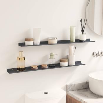 ARDEBO.de - Wandregal mit Regal 2 pcs Anthrazit 80 x 9 x 2,5 cm