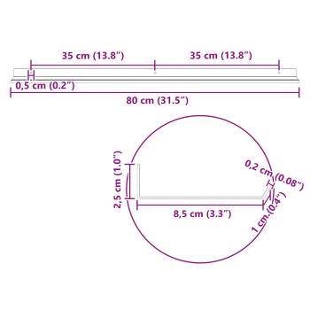 Wandregal mit Regal 4 pcs Anthrazit 80 x 9 x 2,5 cm