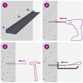Wandregal mit Regal 4 pcs Anthrazit 80 x 9 x 2,5 cm