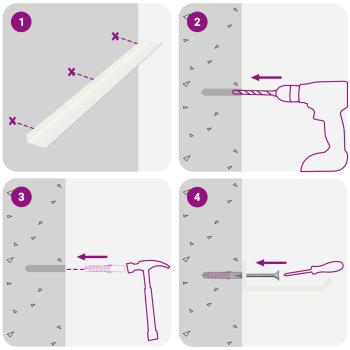 Wandregal mit Regal Wandmontiert 2 pcs Weiß 80 x 9 x 2,5 cm