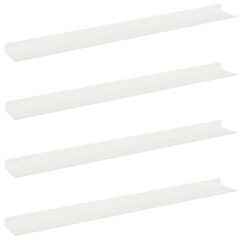 ARDEBO.de - Wandregal mit Regal Wandmontiert 4 pcs Weiß 80 x 9 x 2,5 cm