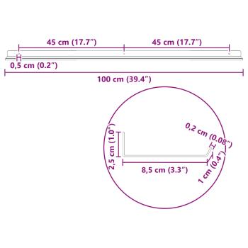 Wandregal mit Regal Wandmontiert 2 pcs Rosa 100 x 9 x 2,5 cm