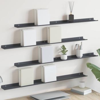 ARDEBO.de - Wandregal mit Regal 4 pcs Anthrazit 100 x 9 x 2,5 cm