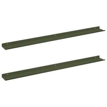 ARDEBO.de - Wandregal mit Regal 2 pcs Olive Grün 100 x 9 x 2,5 cm