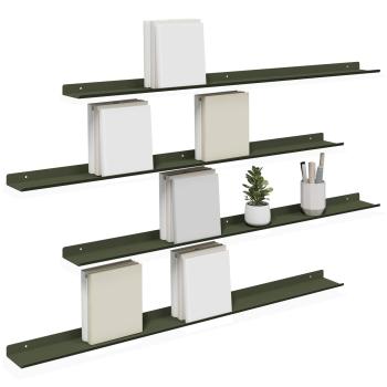 Wandregal mit Regal 4 pcs Olive Grün 100 x 9 x 2,5 cm