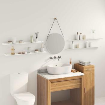 Wandregal mit Regal Wandmontiert 4 pcs Weiß 100 x 9 x 2,5 cm