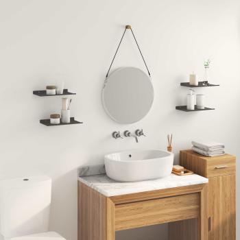 Wandregal mit Regal Wandmontiert 4 pcs Schwarz 30 x 18 x 2,5 cm