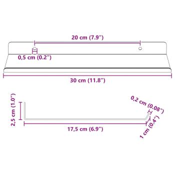 Wandregal mit Regal Wandmontiert 2 pcs Rosa 30 x 18 x 2,5 cm