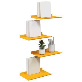 Wandregal mit Regal 4 pcs Senfgelb 30 x 18 x 2,5 cm