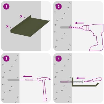 Wandregal mit Regal 2 pcs Olive Grün 30 x 18 x 2,5 cm
