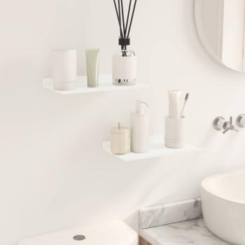 Wandregal mit Regal Wandmontiert 2 pcs Weiß 30 x 18 x 2,5 cm