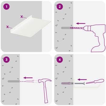Wandregal mit Regal Wandmontiert 2 pcs Weiß 30 x 18 x 2,5 cm