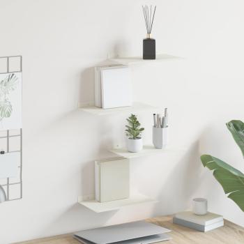 ARDEBO.de - Wandregal mit Regal Wandmontiert 4 pcs Weiß 30 x 18 x 2,5 cm