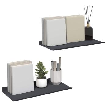 Wandregal mit Regal 2 pcs Anthrazit 40 x 18 x 2,5 cm