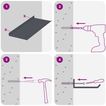 Wandregal mit Regal 2 pcs Anthrazit 40 x 18 x 2,5 cm