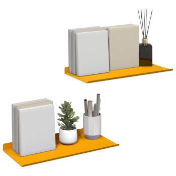 Wandregal mit Regal 2 pcs Senfgelb 40 x 18 x 2,5 cm