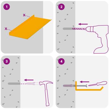 Wandregal mit Regal 4 pcs Senfgelb 40 x 18 x 2,5 cm