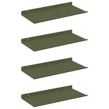 ARDEBO.de - Wandregal mit Regal 4 pcs Olive Grün 40 x 18 x 2,5 cm