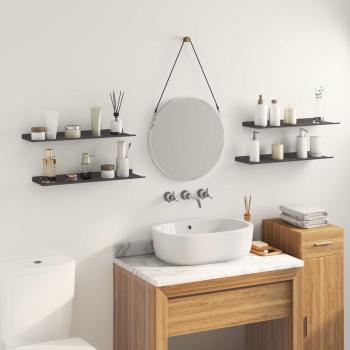 Wandregal mit Regal Wandmontiert 4 pcs Schwarz 60 x 18 x 2,5 cm