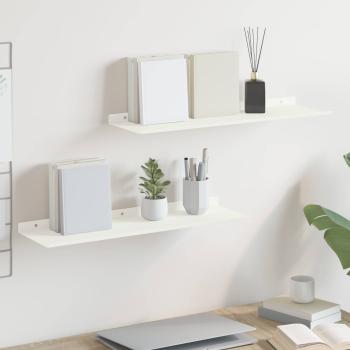 ARDEBO.de - Wandregal mit Regal Wandmontiert 2 pcs Weiß 60 x 18 x 2,5 cm