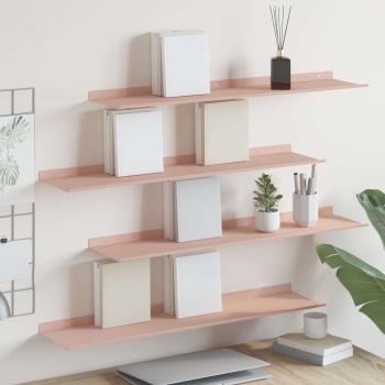 ARDEBO.de - Wandregal mit Regal Wandmontiert 4 pcs Rosa 80 x 18 x 2,5 cm